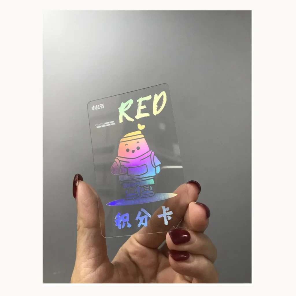 Photograph of RED Transparent Illustrated Points Card