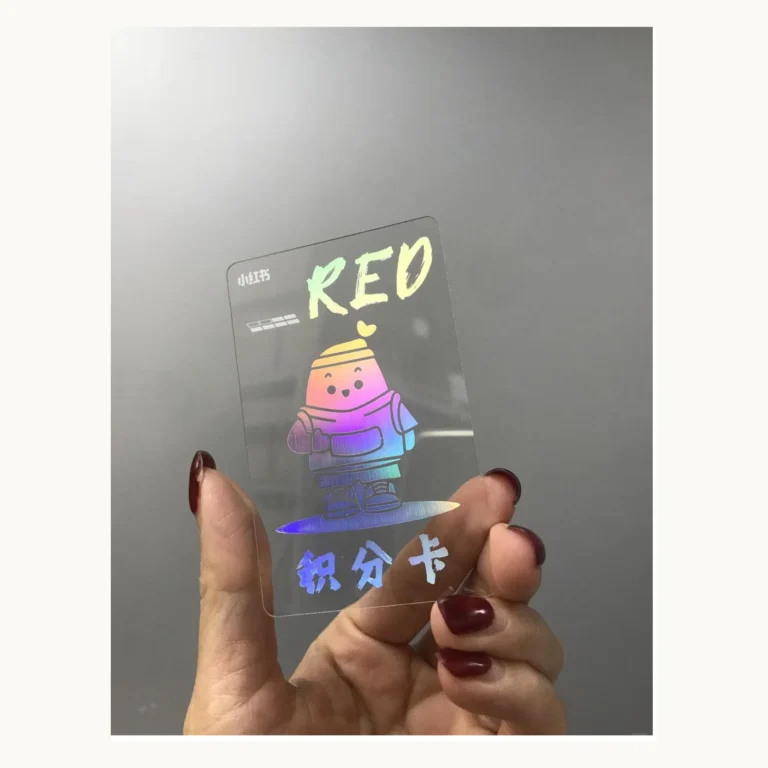 Photograph of RED Transparent Illustrated Points Card