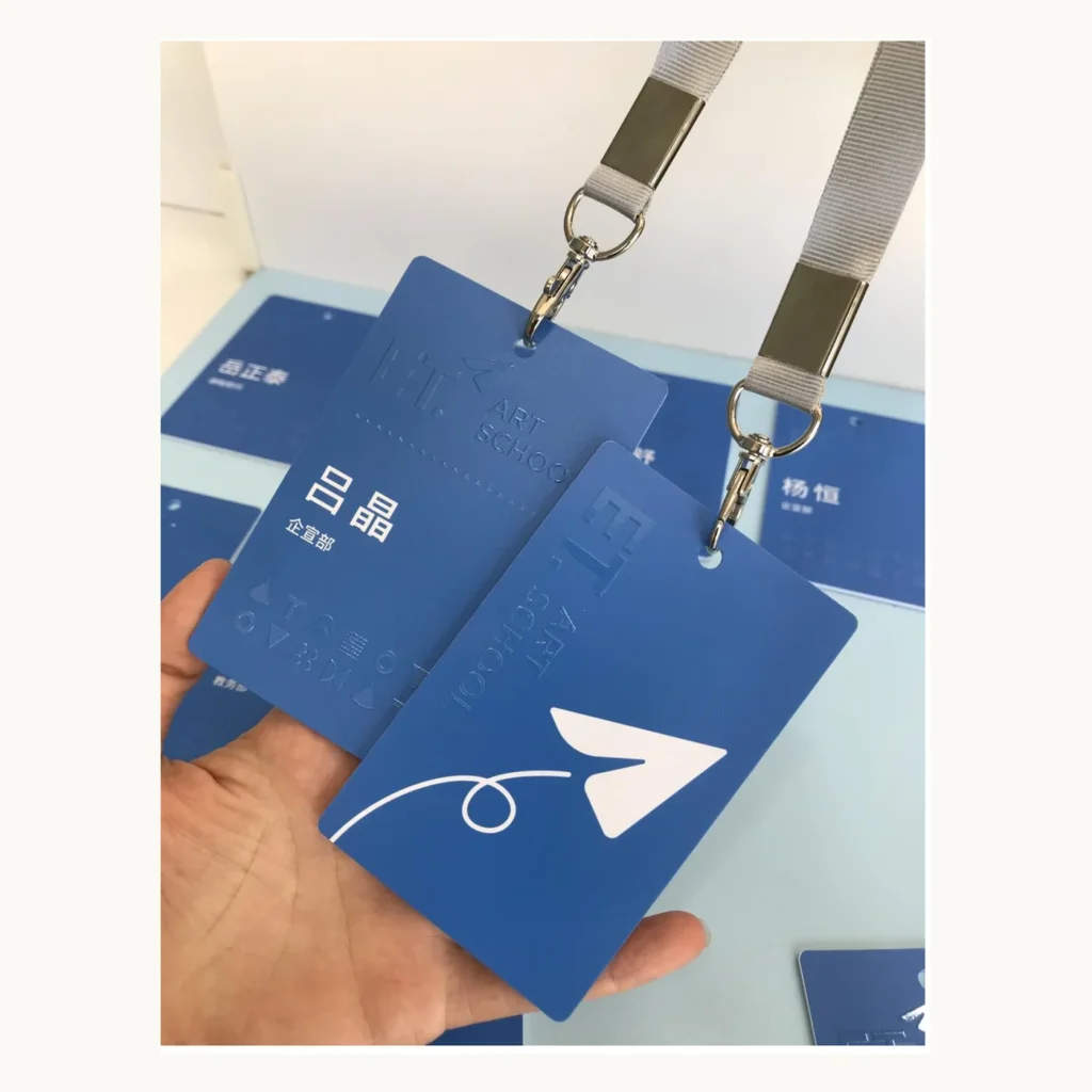 Photograph of Klein Blue Art School Staff Badges
