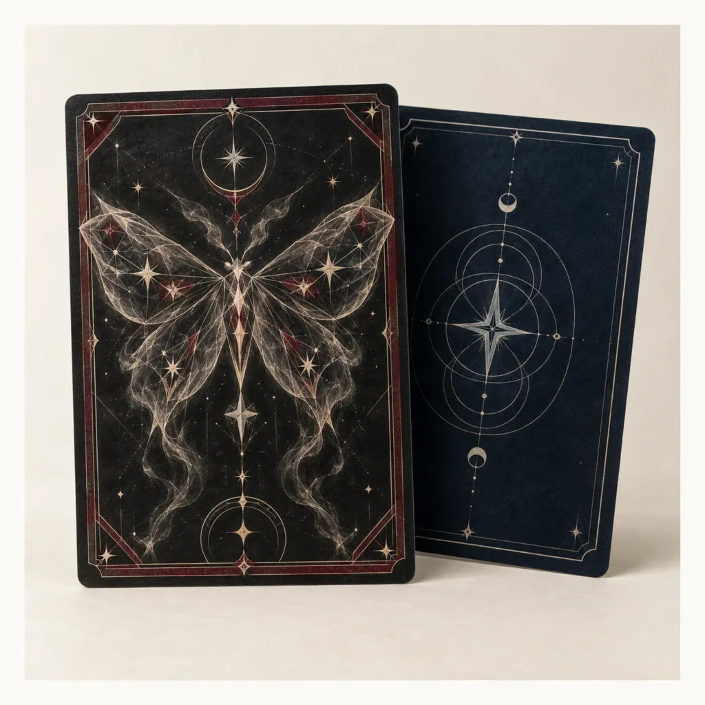 Digital concept rendering of Celestial Moth Collector Card Design Concept