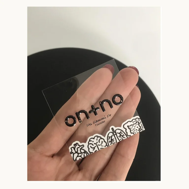 Photograph of On+No Transparent Raised-Letter Card