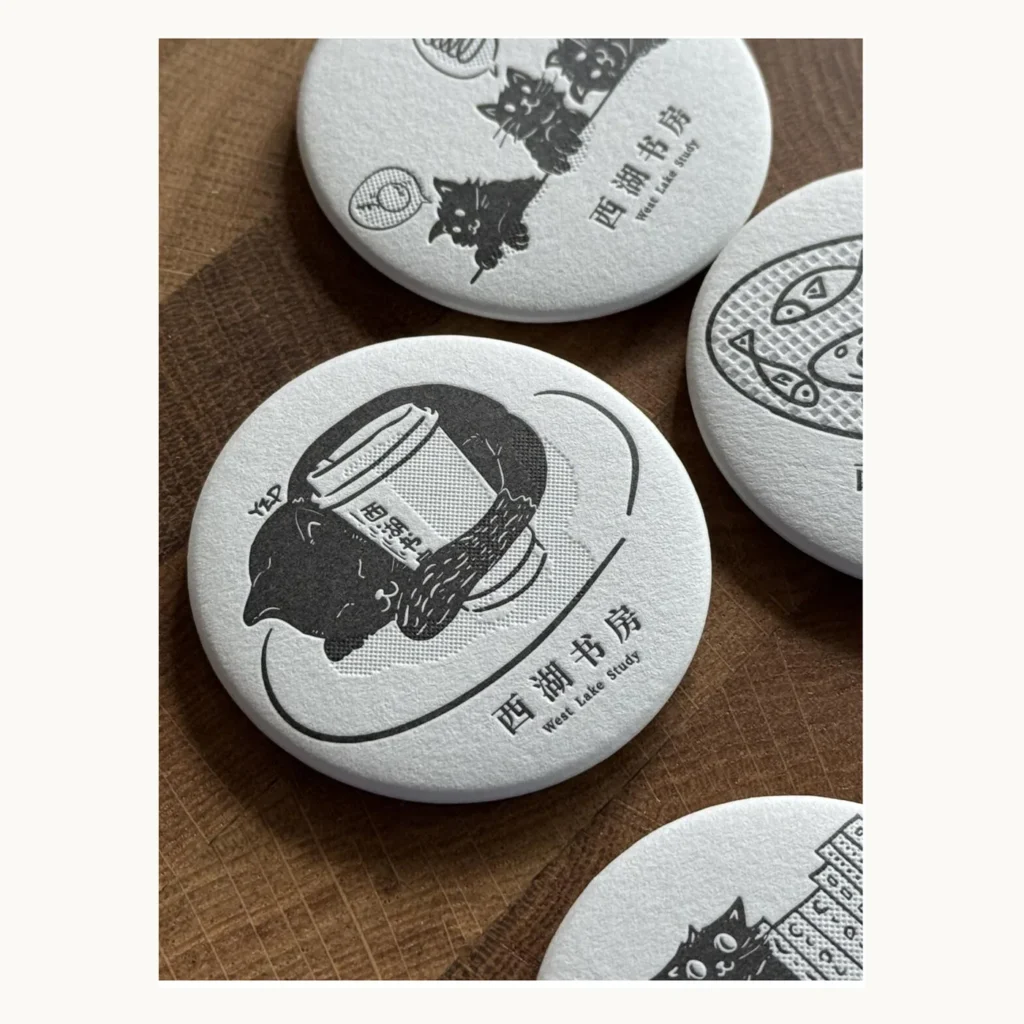 Photograph of Monochrome Letterpress Cat Fridge Magnets