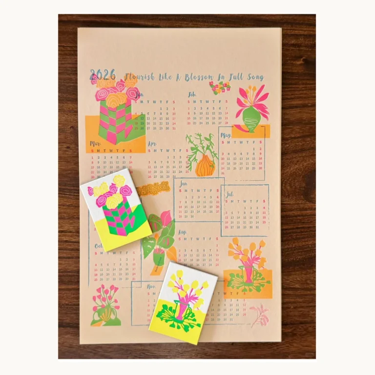 Photograph of Fluorescent Blossom Letterpress Wall Calendar