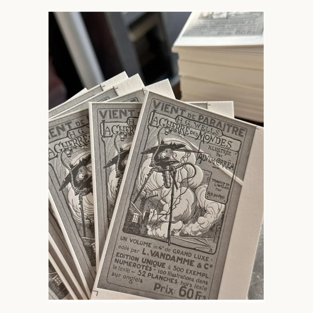 Photograph of War of the Worlds Letterpress Bookplates