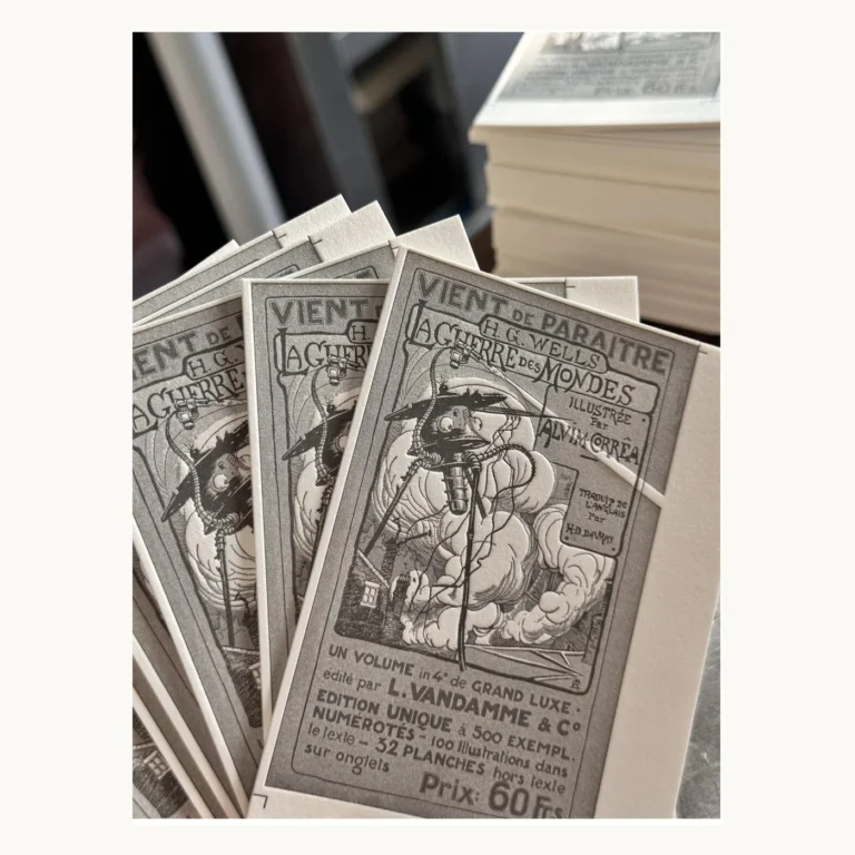 Photograph of War of the Worlds Letterpress Bookplates