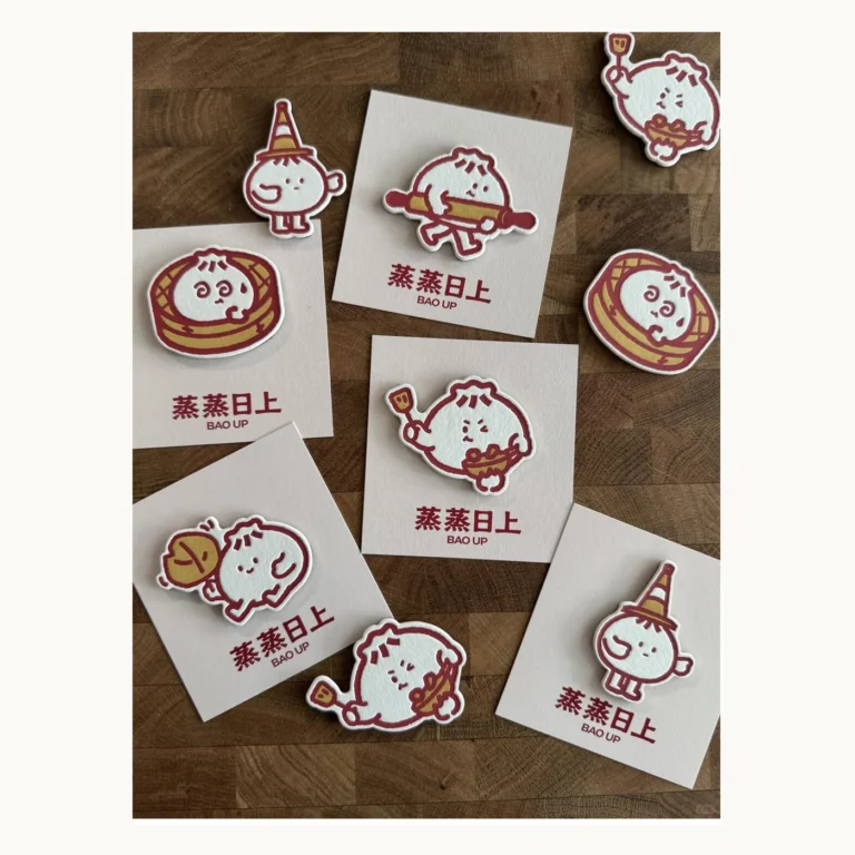 Photograph of Baozi Squad Letterpress Fridge Magnets