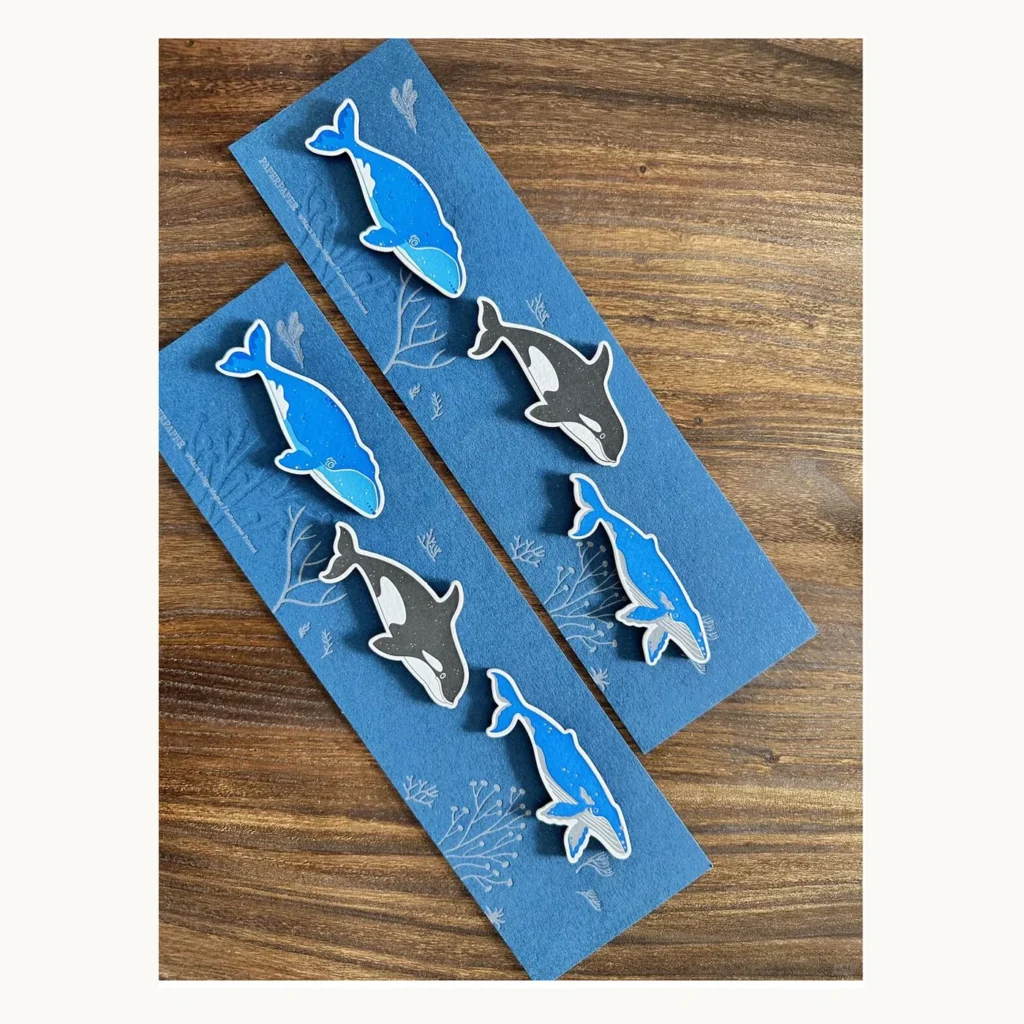 Photograph of Whale Illustration Letterpress Magnet Set