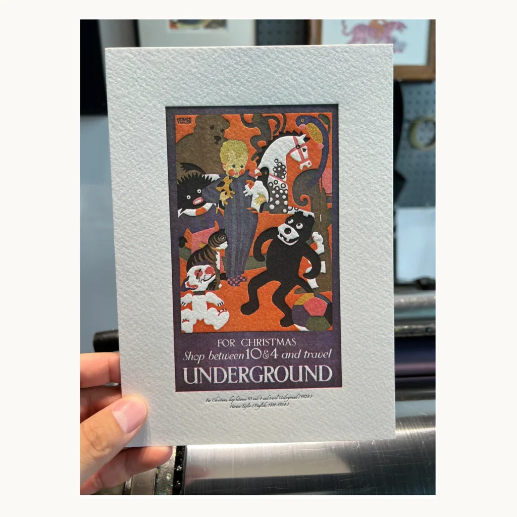 Photograph of Vintage Underground Christmas Letterpress Poster