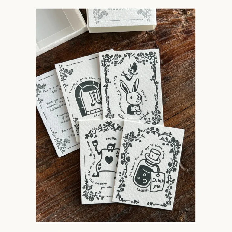 Photograph of Alice in Wonderland Letterpress Bookplate Set