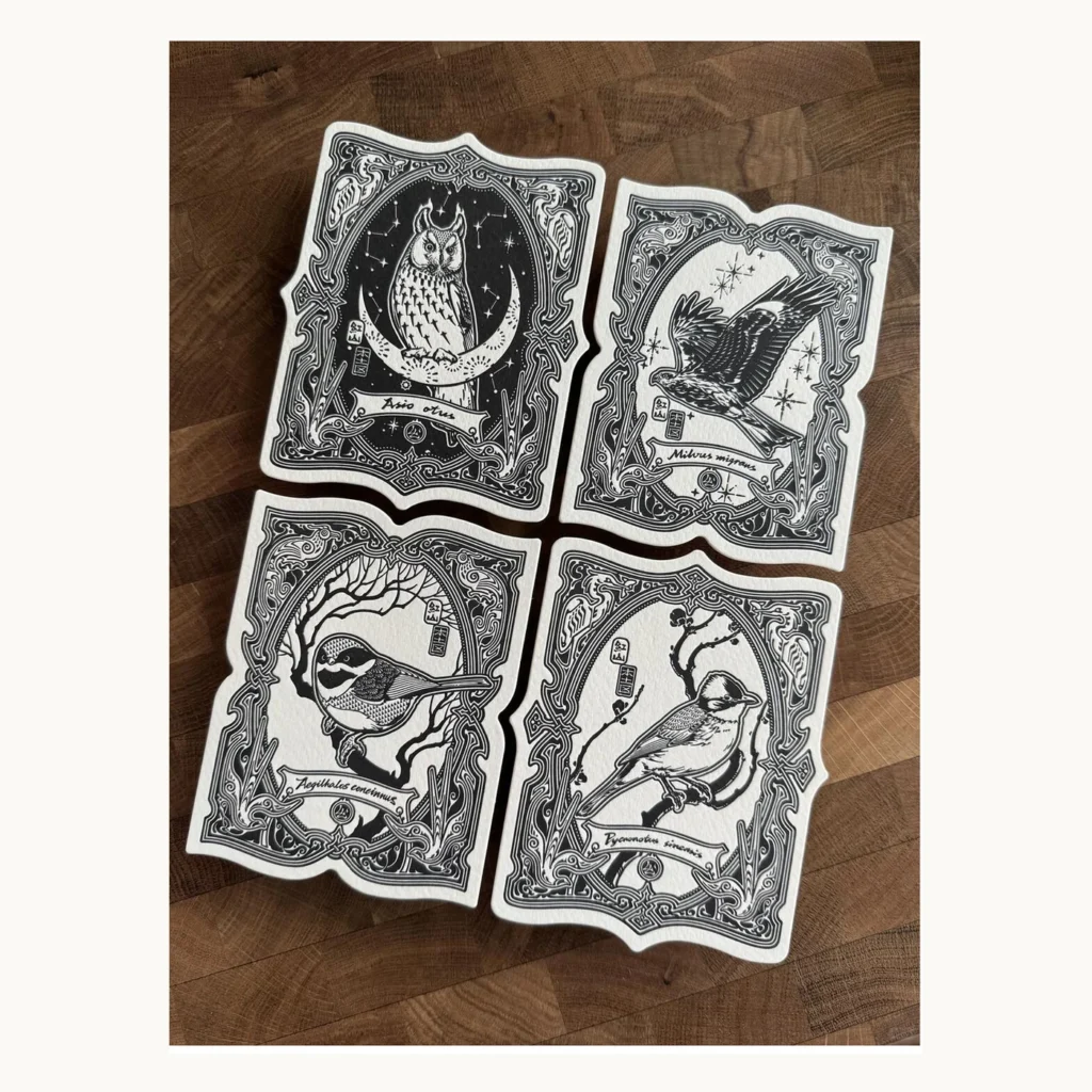 Photograph of Native Animal Die-Cut Letterpress Postcards