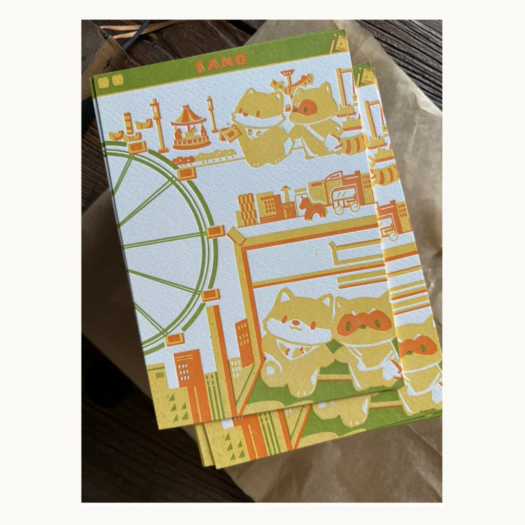 Photograph of Three-Color Anniversary Illustration Postcards