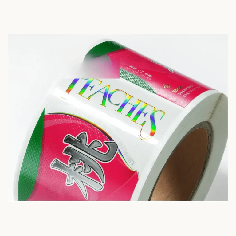 Photograph of Peach Wine Labels with Cold Foil Detail