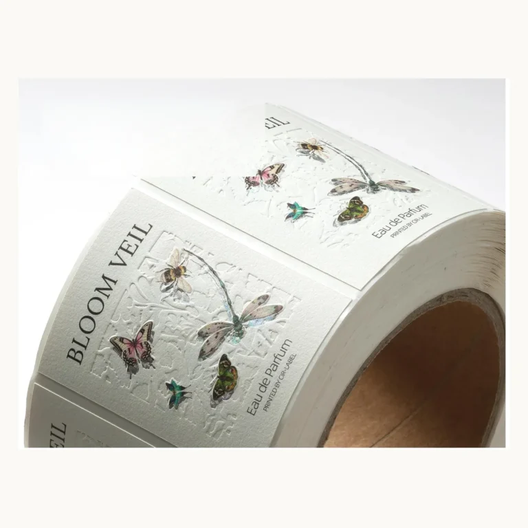Photograph of Botanical Cotton Paper Labels with Holographic Foil