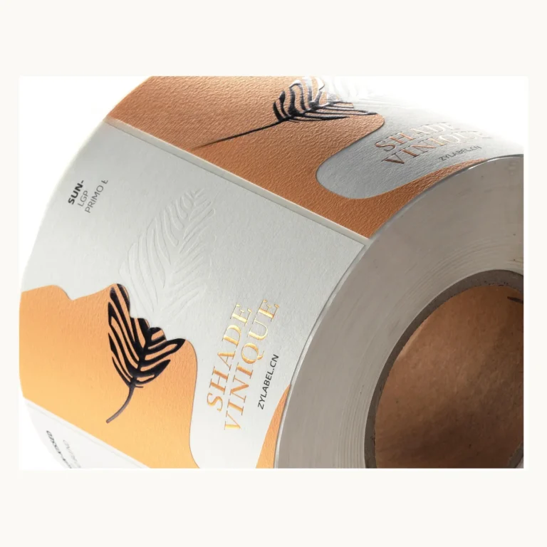 Photograph of Two-Layer Wine Labels with Orange Horizon Artwork