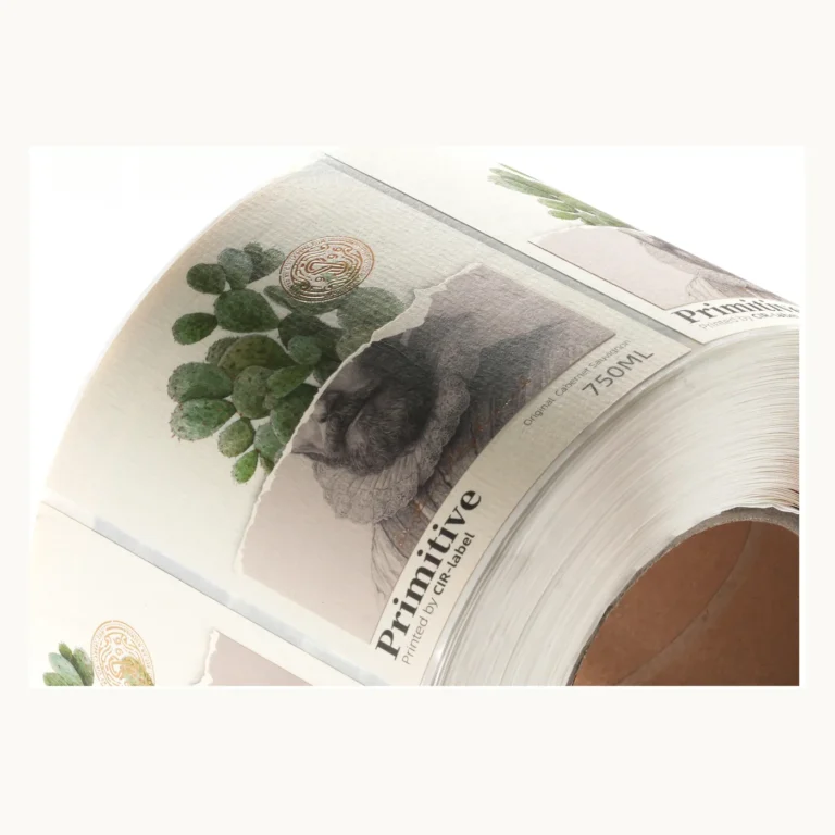 Photograph of Botanical Art Labels with Soft Green Illustration