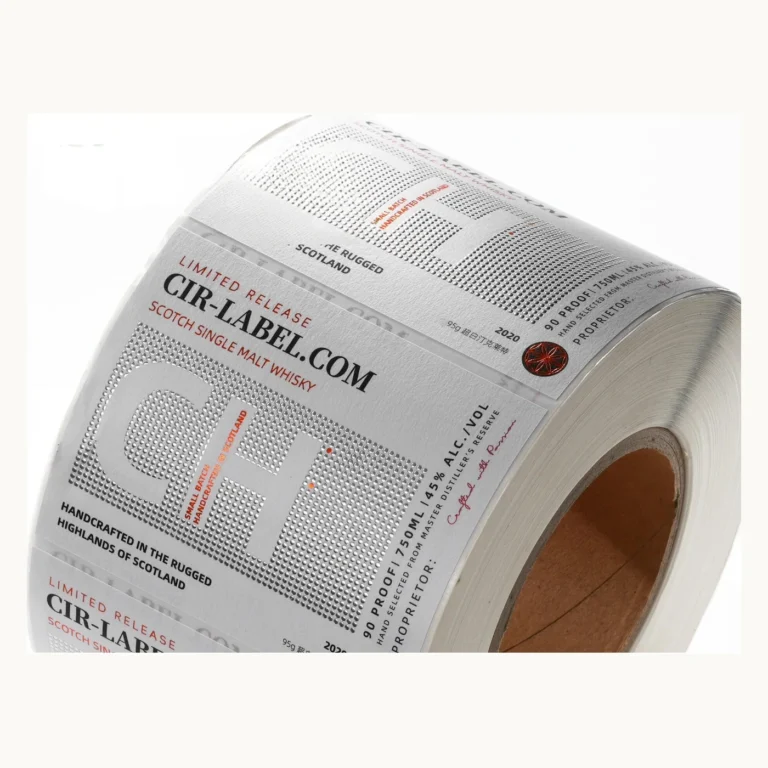 Photograph of Silver Information Labels with Fine Red Rules