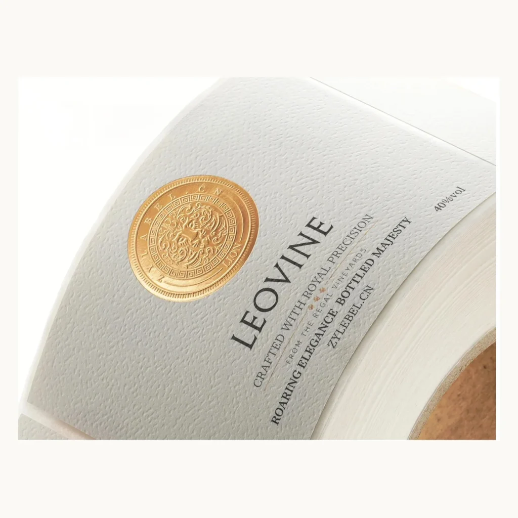 Photograph of Felt Paper Wine Labels with Gold Wax-Seal Motif