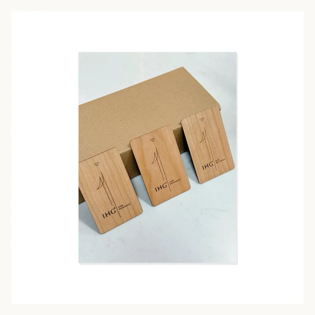 Photograph of IHG Natural Wood-Grain Room Cards