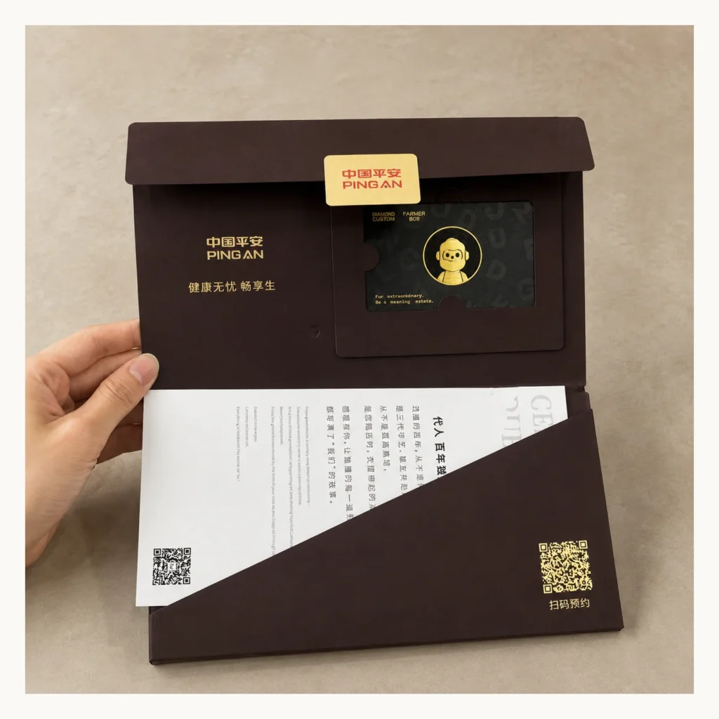Photograph of Ping An Bank Dark Card Presentation Folder