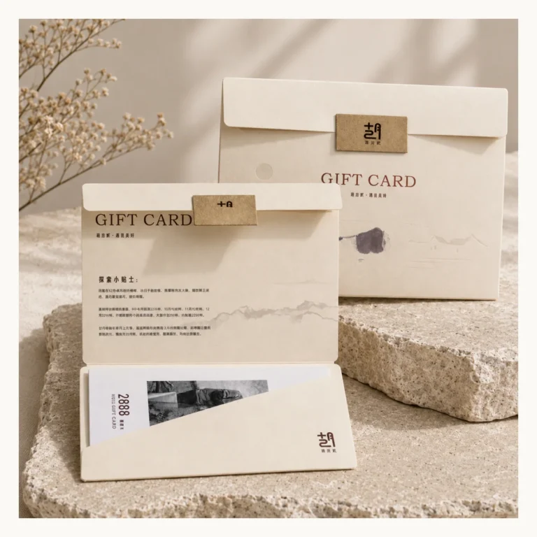 Photograph of Cream Gift Card Folder with Kraft Closure