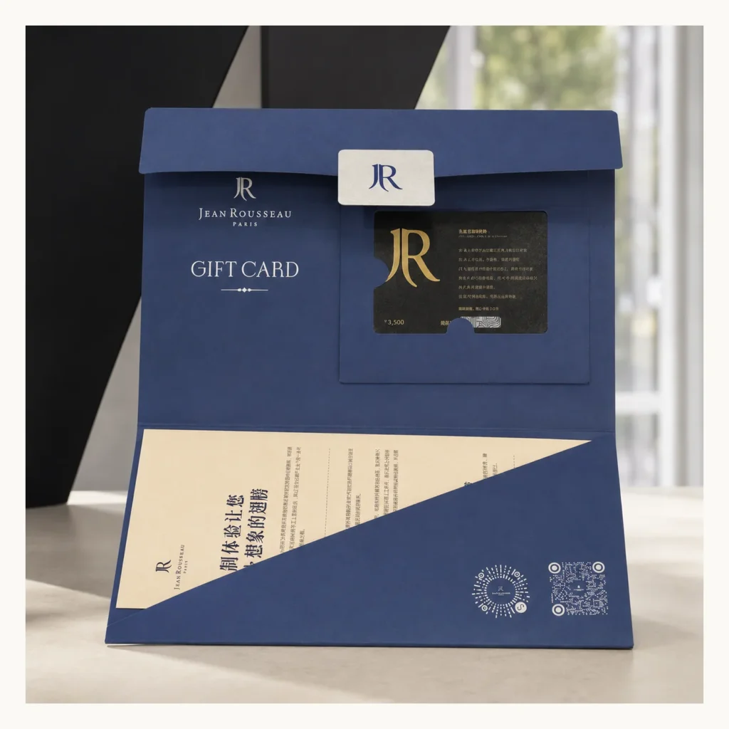 Photograph of Blue Jean Rousseau Gift Card Folder
