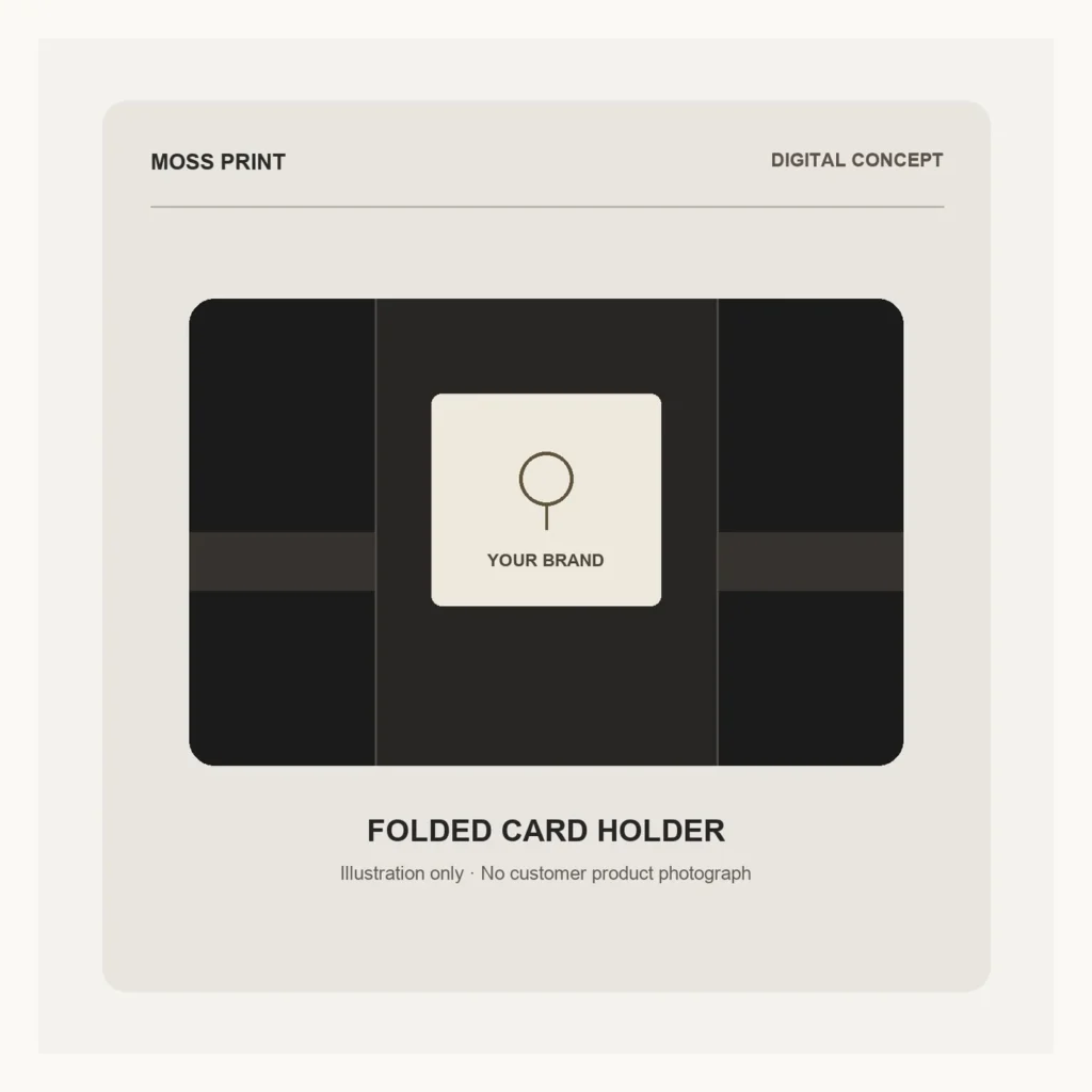 Digital concept rendering of Black Folded Card Holder Design Concept