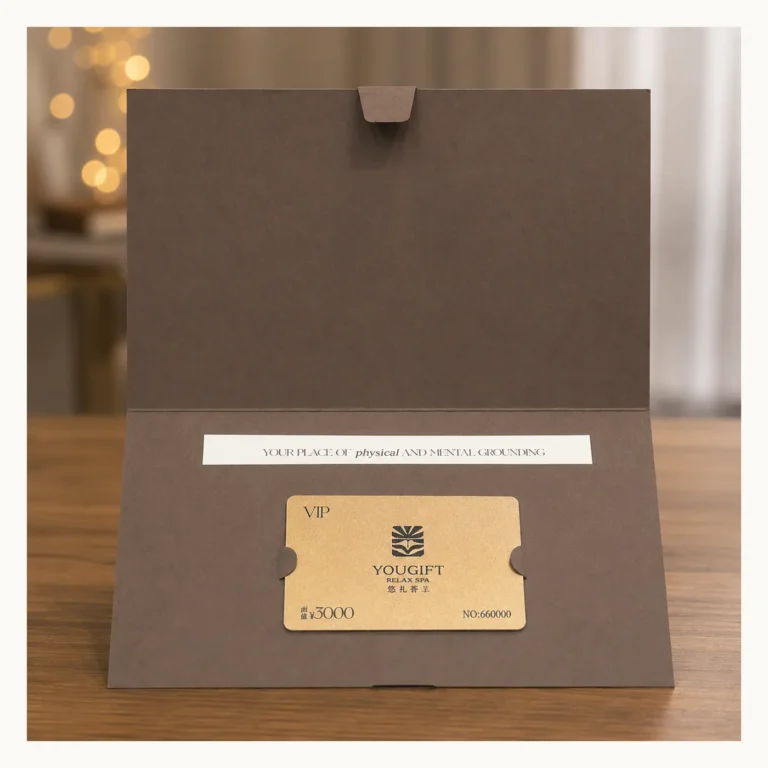 Photograph of Taupe Spa Gift Card Folder