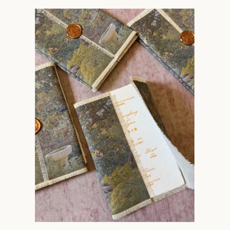 Photograph of Botanical-Pattern Textured-Edge Invitation Wallets