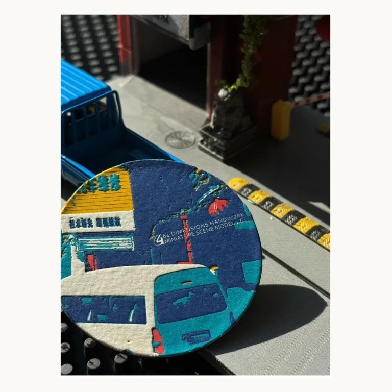 Photograph of Blue Illustrated Round Paper Magnets