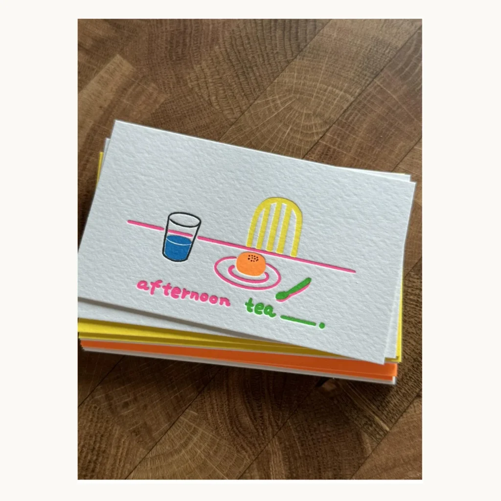 Photograph of Colorful Afternoon Tea Greeting Card