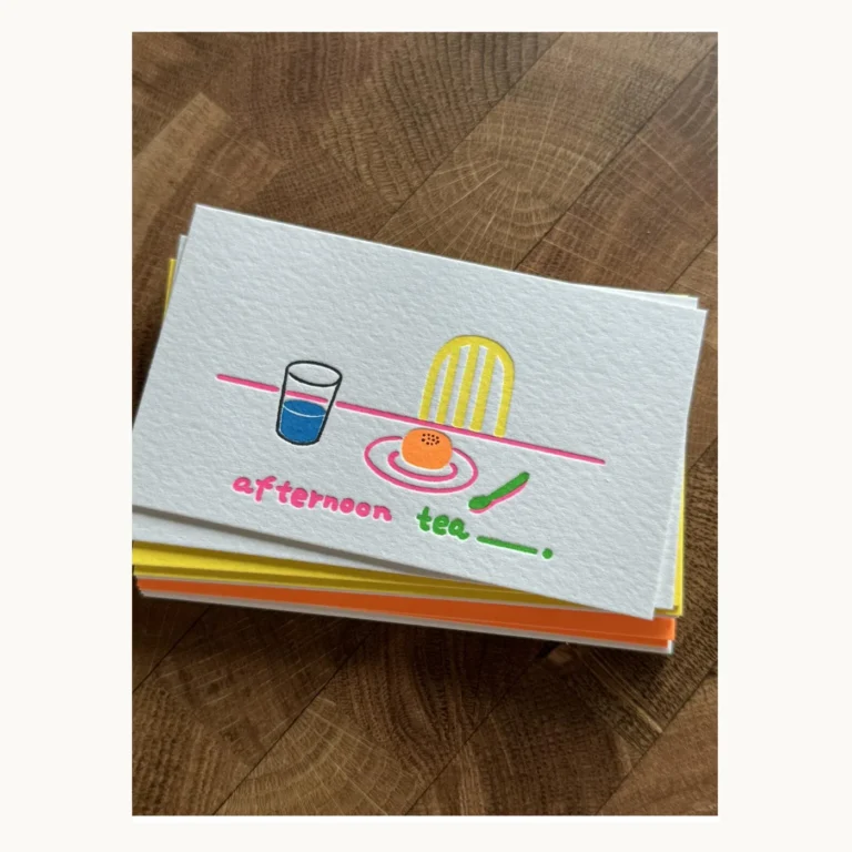 Photograph of Colorful Afternoon Tea Greeting Card