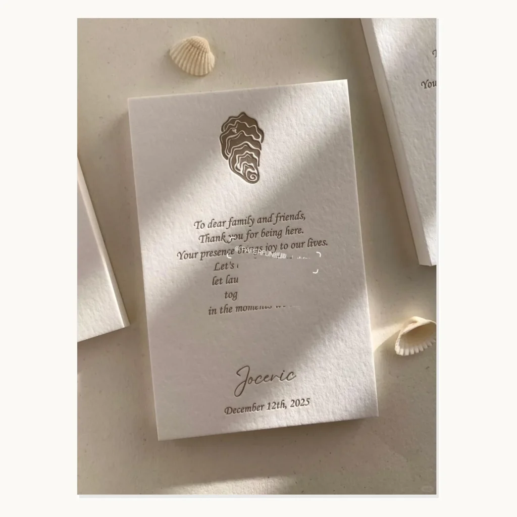 Photograph of Minimal Ivory Letterpress Keepsake Cards