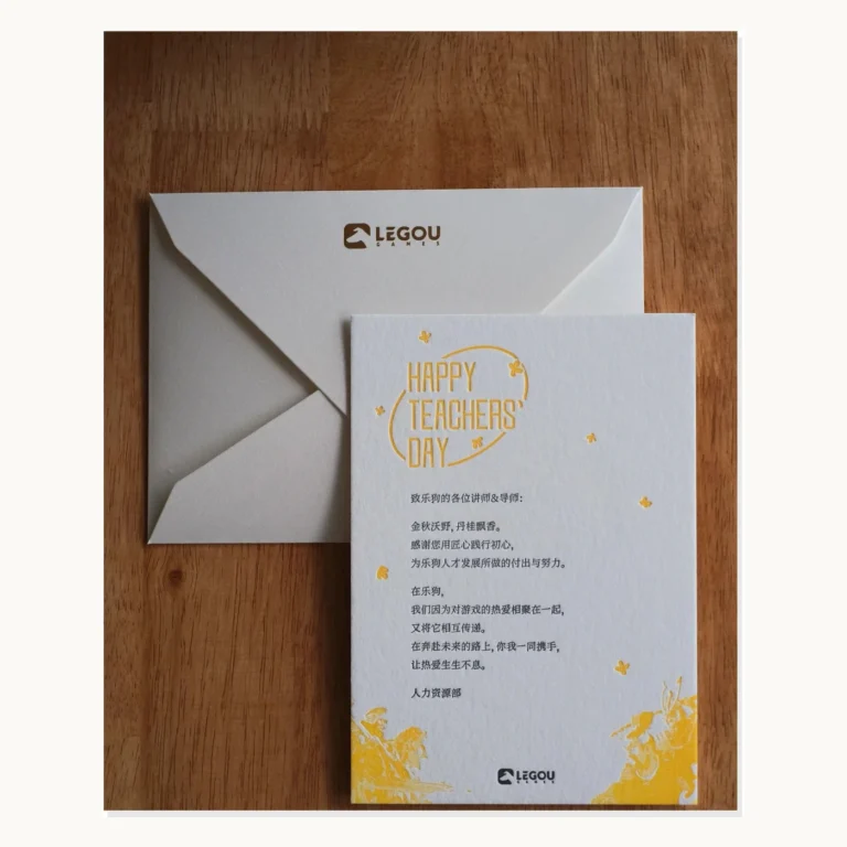 Photograph of Yellow and Black Letterpress Greeting Cards