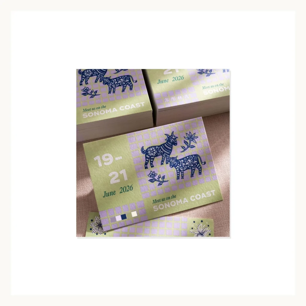 Photograph of Papercut-Style Wedding Invitations with Blue Deer