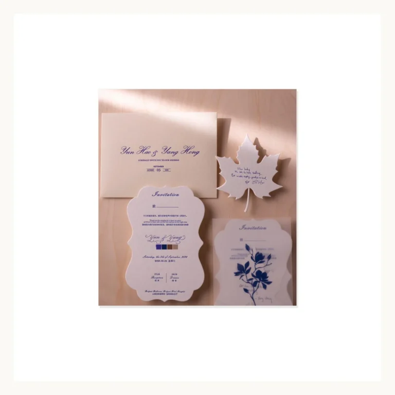 Photograph of Maple-Leaf Shaped Wedding Invitations