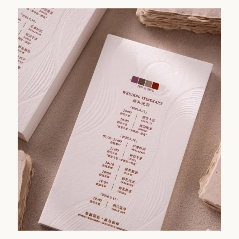 Photograph of Ivory Handmade-Paper Wedding Invitation Suite