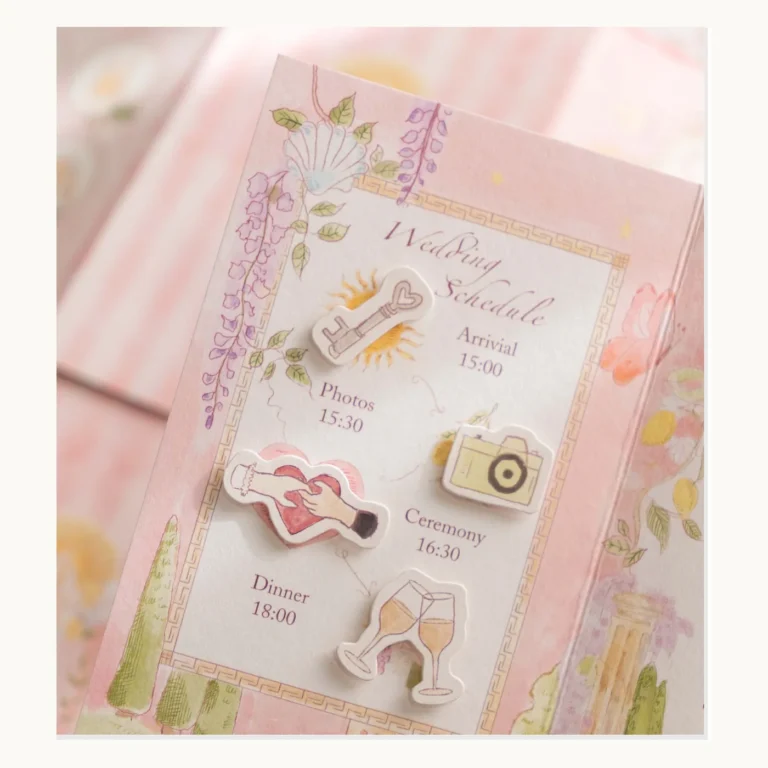 Photograph of Pink Floral Cotton Paper Wedding Invitations