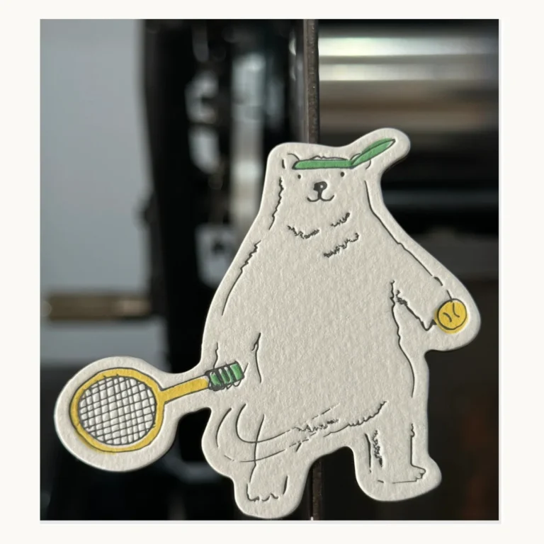 Photograph of Tennis Bear Letterpress Fridge Magnets