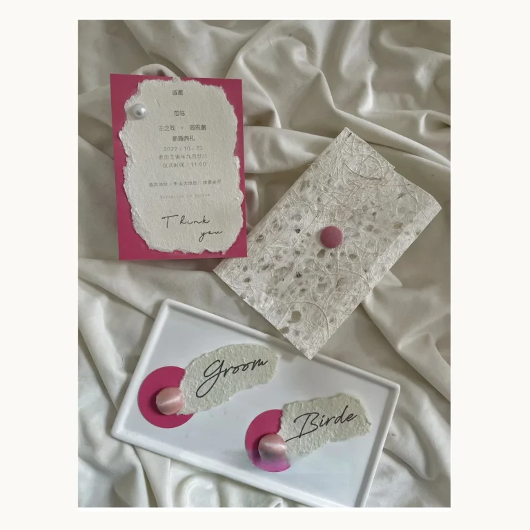 Photograph of Rose Pink Layered Wedding Invitations