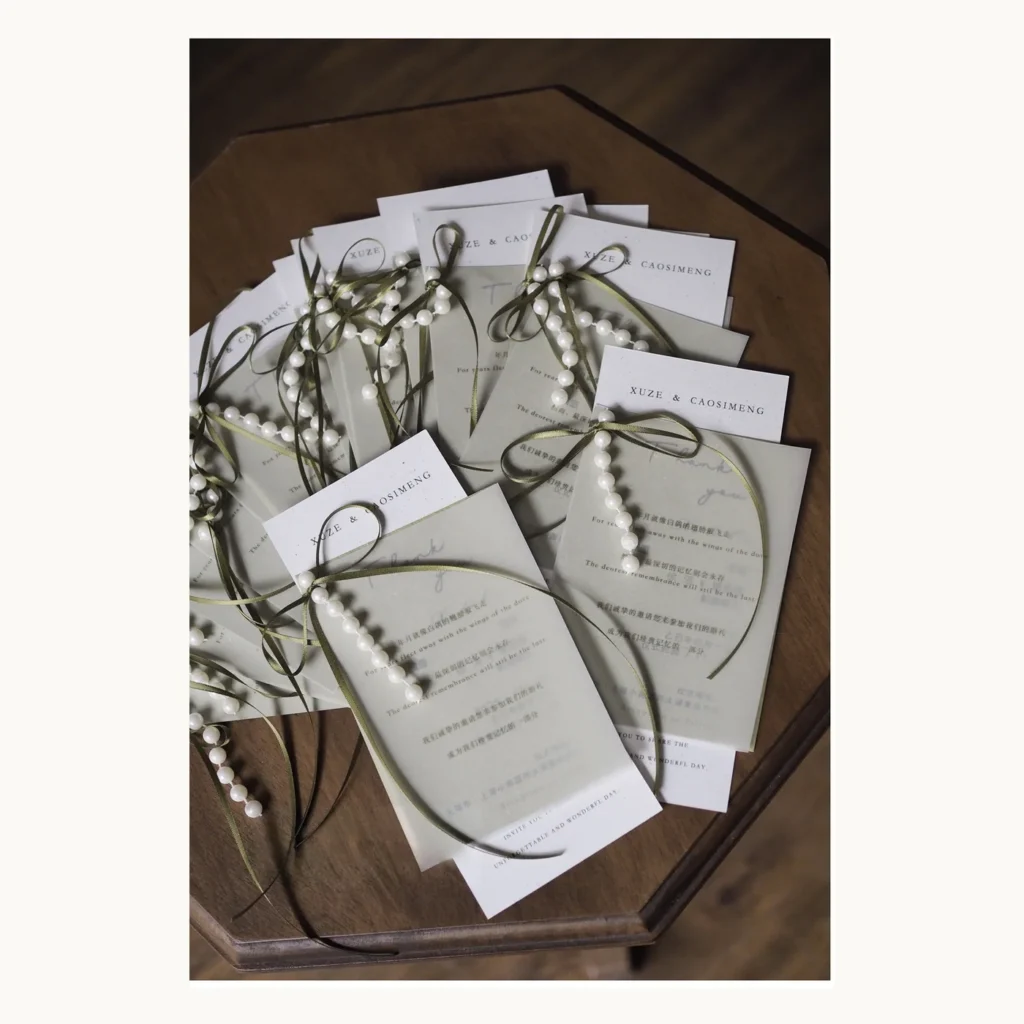 Photograph of Botanical Ribbon Wedding Invitations