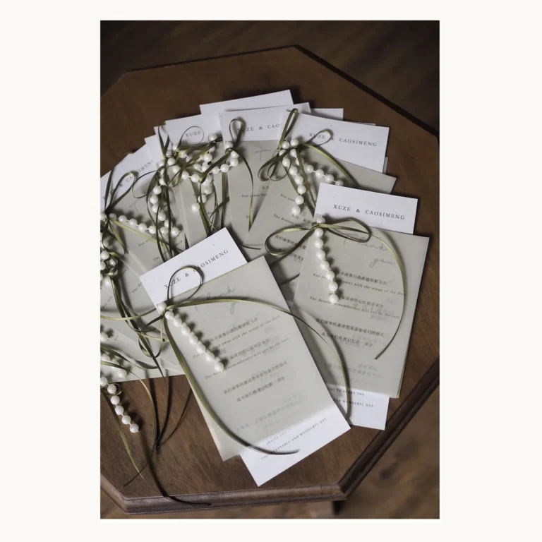 Photograph of Botanical Ribbon Wedding Invitations
