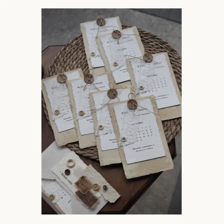 Photograph of Layered Rustic Wedding Invitations
