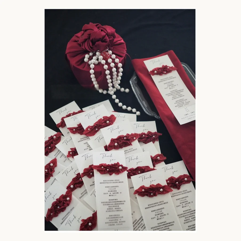 Photograph of Crimson Wedding Place Thank You Cards