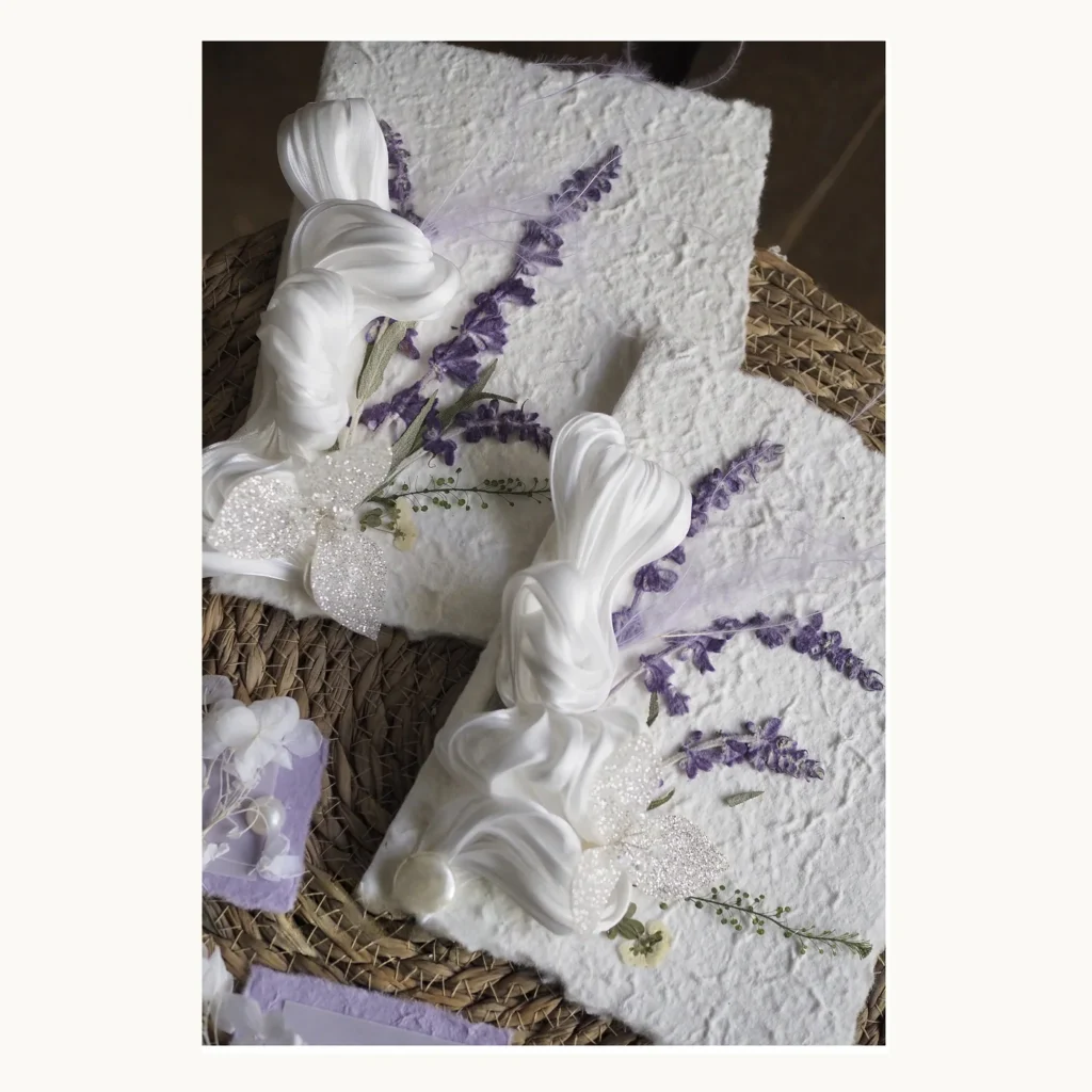 Photograph of Lavender Floral Wedding Vow Books