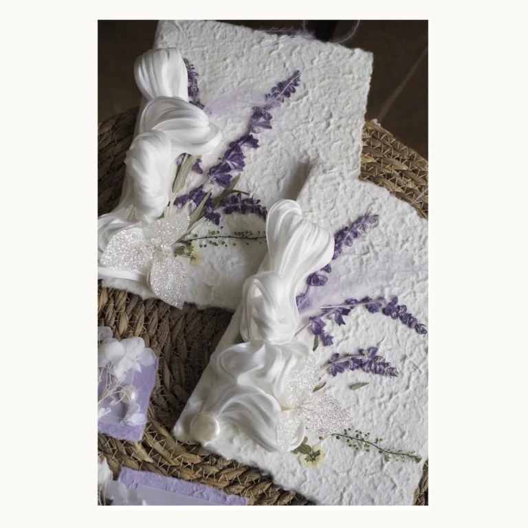 Photograph of Lavender Floral Wedding Vow Books