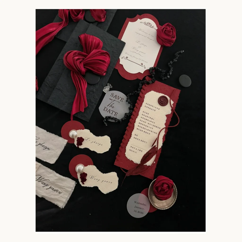 Photograph of Red Rose Wedding Vow Book Set