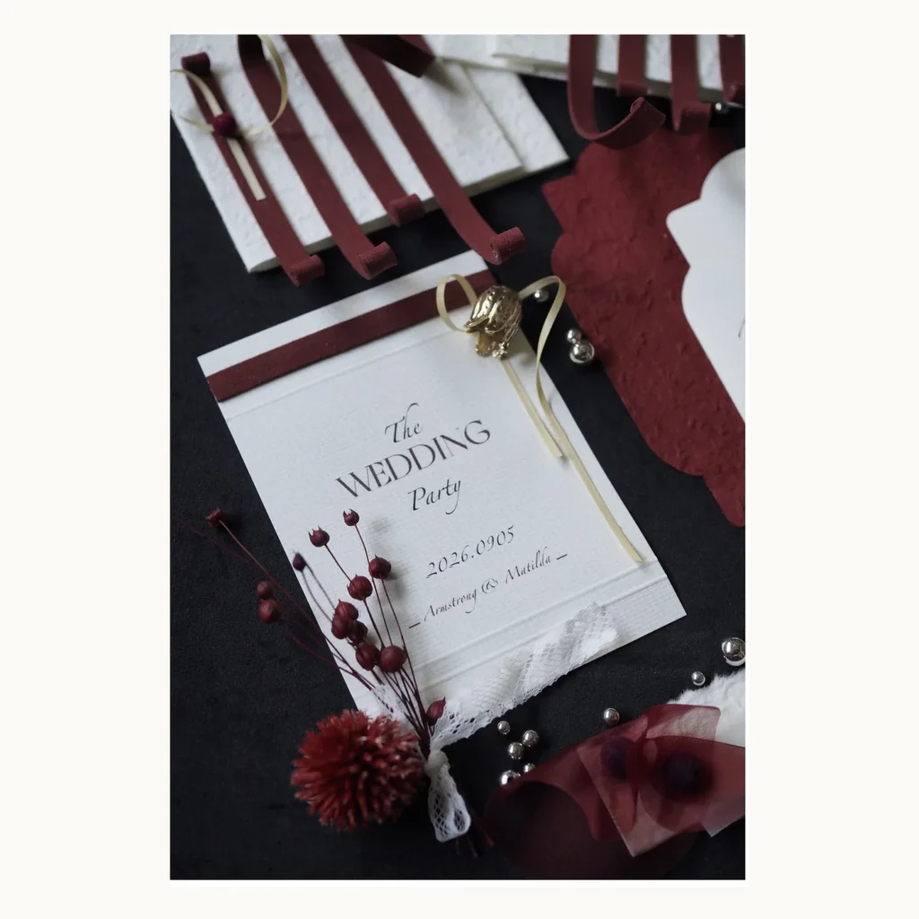 Photograph of Burgundy Ceremony Vow Book