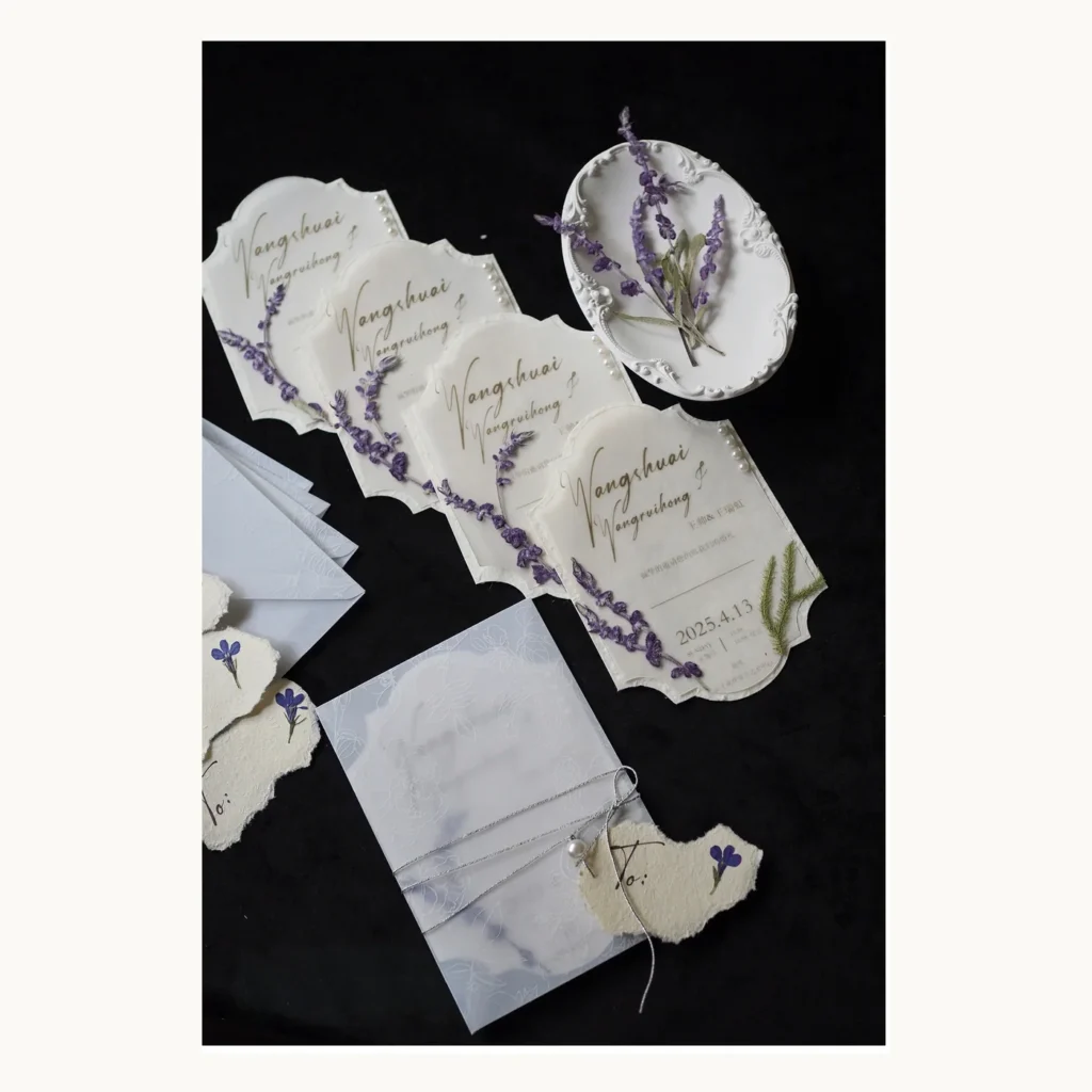 Photograph of Pressed Flower Spring Wedding Invitations