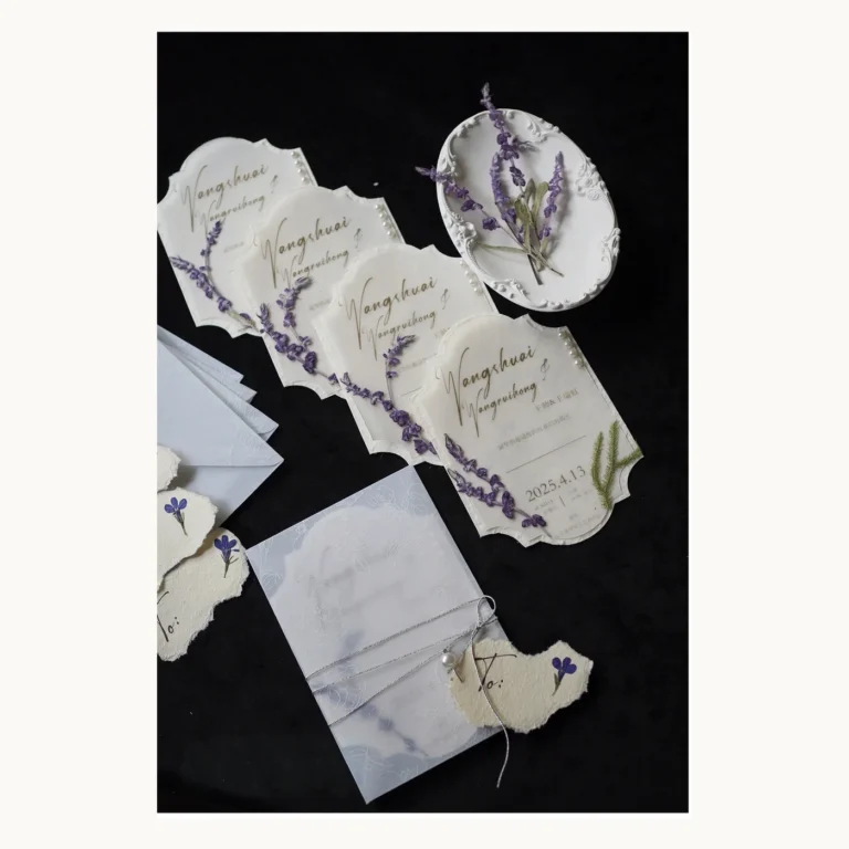 Photograph of Pressed Flower Spring Wedding Invitations