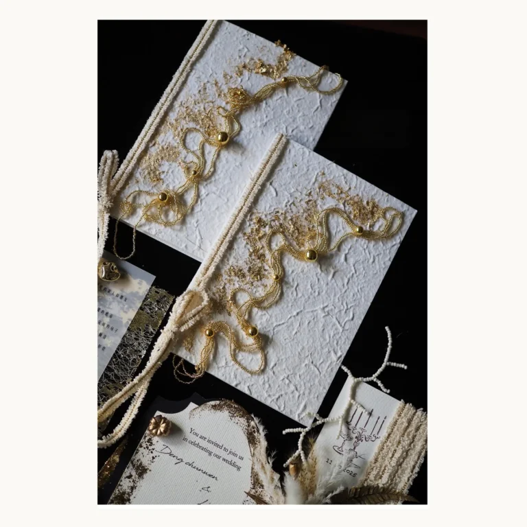Photograph of Gilded Wave Wedding Vow Books